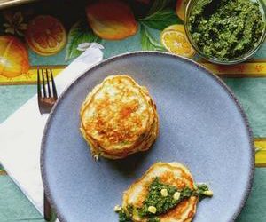 Sweet Miso Corn Cakes With Basil Parsley Pesto