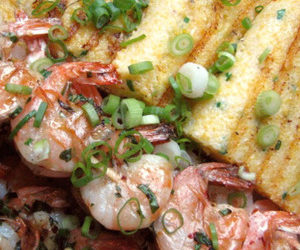 Grilled Shrimp With Chive Polenta Cakes Recipe