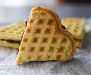 Waffled Almond Sandwich Cookies Recipe