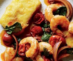 Shrimp with Fried Polenta Cakes recipes