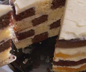 Chocolate and Vanilla Checkered Flag Cake