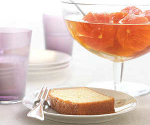 Boozy Clementines with Pound Cake