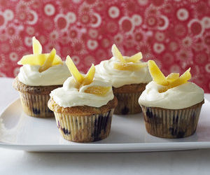 Blueberry Ginger Cupcakes with Honeyed Mascarpone Frosting