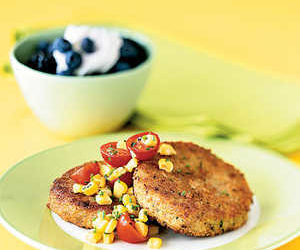 Crab Cakes With Fresh-Corn Salsa