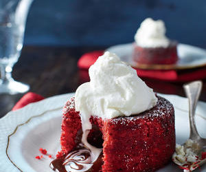 Molten Red Velvet Cakes