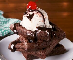 Waffle Iron Brownies