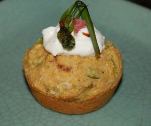 Spring Onion, Leek, Ramp and Bacon “Cupcakes”