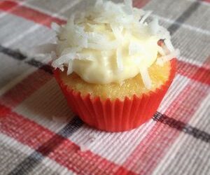 Mini Corn Cupcakes with Cream Cheese Frosting and Coconut