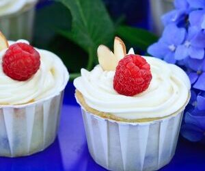 Blueberry and Raspberry Ricotta Almond Cupcake with Cream Cheese Frosting